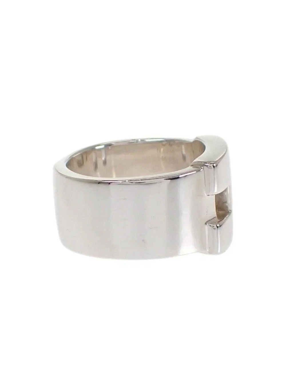 Hermes Newhela Crest Rin 48 Ring 925 Sterling Silver